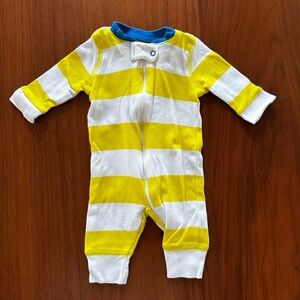 Primary Striped Yellow & White Baby One-Piece Romper size newborn